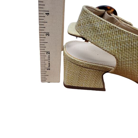 J Mclaughlin Jessamine Sandal Womens US 7 EU 37 Rattan Slingback Beige Heels - Picture 9 of 13